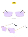 Square Sunglasses Small Women Rimless Sun Glasses Shades Metal Sunglass UV400 Eyewear