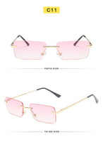 Square Sunglasses Small Women Rimless Sun Glasses Shades Metal Sunglass UV400 Eyewear