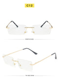 Square Sunglasses Small Women Rimless Sun Glasses Shades Metal Sunglass UV400 Eyewear