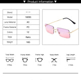 Square Sunglasses Small Women Rimless Sun Glasses Shades Metal Sunglass UV400 Eyewear