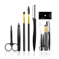 Black Makeup Eyebrow Trimmer Razor Kit Scissors Comb Tweezers Eyelash Brush Cosmetic Beauty Accessories Tools Maquillage