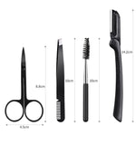 Black Makeup Eyebrow Trimmer Razor Kit Scissors Comb Tweezers Eyelash Brush Cosmetic Beauty Accessories Tools Maquillage