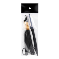 Black Makeup Eyebrow Trimmer Razor Kit Scissors Comb Tweezers Eyelash Brush Cosmetic Beauty Accessories Tools Maquillage