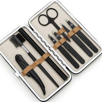 Black Eyebrow Trimmer Razor Kit Scissors Comb Tweezers Eyelash Brush Makeup Cosmetic Beauty Accessories Tools Box To Choose