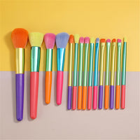 15pcs Colourful Makeup Brushes Professional Powder Foundation Eyeshadow Synthetic Hair Make Up Brush Set Cosmetic Tools