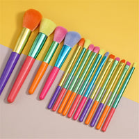 15pcs Colourful Makeup Brushes Professional Powder Foundation Eyeshadow Synthetic Hair Make Up Brush Set Cosmetic Tools