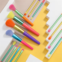 15pcs Colourful Makeup Brushes Professional Powder Foundation Eyeshadow Synthetic Hair Make Up Brush Set Cosmetic Tools