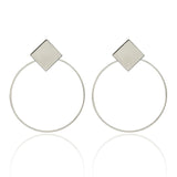 Golden Big hoop Earrings Korean Geometry Metal Gold Earrings For women Female Retro Drop Earrings 2021 Trend Fashion Jewelry