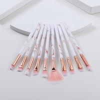 Marble Small Eye Makeup Brushes Set Blush Eyeliner Eyelash Eyebrow Comb Blending Fan Make Up Brush Cosmetic Beauty Tools Kit