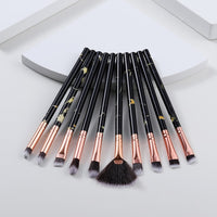 Marble Small Eye Makeup Brushes Set Blush Eyeliner Eyelash Eyebrow Comb Blending Fan Make Up Brush Cosmetic Beauty Tools Kit