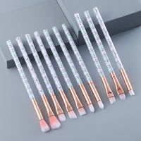 Marble Small Eye Makeup Brushes Set Blush Eyeliner Eyelash Eyebrow Comb Blending Fan Make Up Brush Cosmetic Beauty Tools Kit