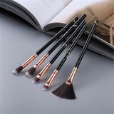 Marble Small Eye Makeup Brushes Set Blush Eyeliner Eyelash Eyebrow Comb Blending Fan Make Up Brush Cosmetic Beauty Tools Kit