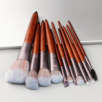 11Pcs Wood Handle Professional Makeup Brushes Set For Cosmetic Powder Foundation Women Face Makeup Tools Mutifunctional Kit