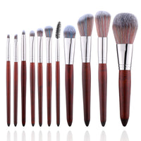 11Pcs Wood Handle Professional Makeup Brushes Set For Cosmetic Powder Foundation Women Face Makeup Tools Mutifunctional Kit