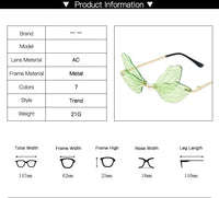 Rimless Sunglasses Women Vintage Dragonfly Steampunk Sunglasses Men Frameless Gradient Clear Lens Glasses Shades
