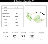 Rimless Sunglasses Women Vintage Dragonfly Steampunk Sunglasses Men Frameless Gradient Clear Lens Glasses Shades