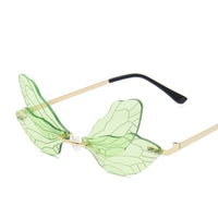 Rimless Sunglasses Women Vintage Dragonfly Steampunk Sunglasses Men Frameless Gradient Clear Lens Glasses Shades