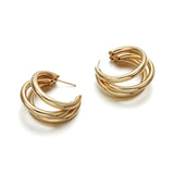 Golden Big hoop Earrings Korean Geometry Metal Gold Earrings For women Female Retro Drop Earrings 2021 Trend Fashion Jewelry