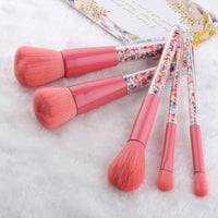 5Pcs Professional Makeup Brushes Set Candy Transparent Handle Eye Shadow Foundation Powder Blush Brush Cosmetic Tools