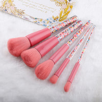 5Pcs Professional Makeup Brushes Set Candy Transparent Handle Eye Shadow Foundation Powder Blush Brush Cosmetic Tools