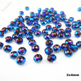 Golden Multicolor 3*4mm 145pcs Rondelle Austria faceted Crystal Glass Beads Loose Spacer Round Beads for Jewelry Making