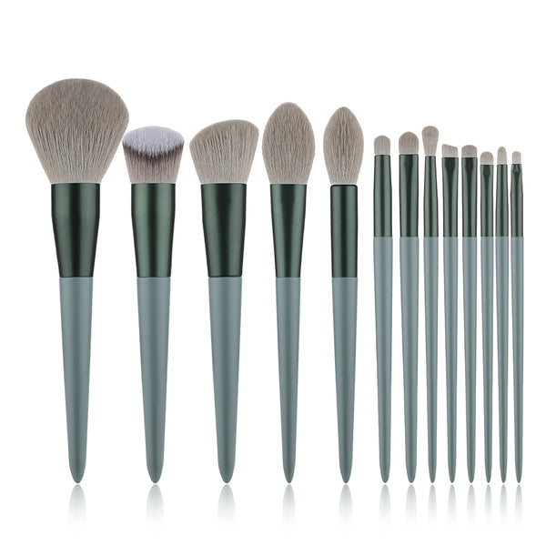 Green Makeup Brushes Professional Natural Hair Foundation Powder Eyeshadow Make Up Brush Set Brochas De Maquillaje Kit