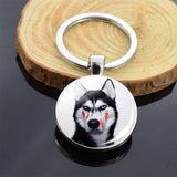 Cute Puppy Dog Photo Keychain Handmade Key Chain for Women Gifts Cool Husky Keychains Keyrings Girls Party Vacation Gifts Rings