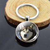 Cute Puppy Dog Photo Keychain Handmade Key Chain for Women Gifts Cool Husky Keychains Keyrings Girls Party Vacation Gifts Rings