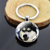 Cute Puppy Dog Photo Keychain Handmade Key Chain for Women Gifts Cool Husky Keychains Keyrings Girls Party Vacation Gifts Rings