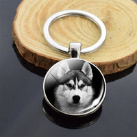 Cute Puppy Dog Photo Keychain Handmade Key Chain for Women Gifts Cool Husky Keychains Keyrings Girls Party Vacation Gifts Rings