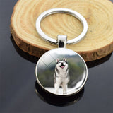 Cute Puppy Dog Photo Keychain Handmade Key Chain for Women Gifts Cool Husky Keychains Keyrings Girls Party Vacation Gifts Rings