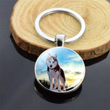 Cute Puppy Dog Photo Keychain Handmade Key Chain for Women Gifts Cool Husky Keychains Keyrings Girls Party Vacation Gifts Rings