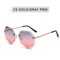 Vintage Rimless Women's Sunglasses Design Lady Sun Glasses Alloy Classic Designer Shades UV400 Eyewear