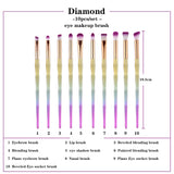 New Diamond Eye Makeup Brushes Set Women Eyeshadow Eyebrow brush Lip Cosmetic Colorful for Make Up Tools