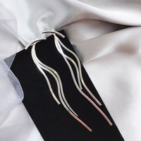 Korean Geometric block Long Tassel Bar Drop Earrings For Women Minimalism Personality Ear Line Dangle jewelry Gift