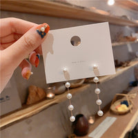 Korean Geometric block Long Tassel Bar Drop Earrings For Women Minimalism Personality Ear Line Dangle jewelry Gift