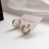 Golden Big hoop Earrings Korean Geometry Metal Gold Earrings For women Female Retro Drop Earrings Trend Fashion Jewelry