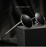 Retro Punk Round Polarized Sunglasses Men Women Round Metal Frame Sun Glasses UV400