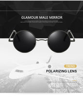 Retro Punk Round Polarized Sunglasses Men Women Round Metal Frame Sun Glasses UV400