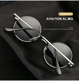 Retro Punk Round Polarized Sunglasses Men Women Round Metal Frame Sun Glasses UV400