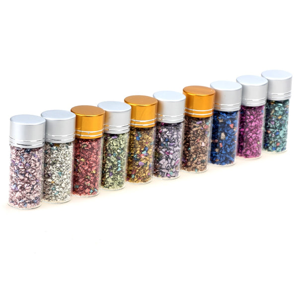 45g/lot Multi-color mixing Nail Art Crushed Glass Nail Stones irregular Decoration DIY Necklace pendant