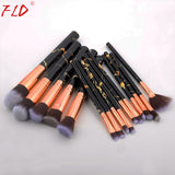 15Pcs Professional Makeup Brush Set Tools Powder Foundation Eyeshadow Lip Eyeliner Blush Make Up Kit Marble Brushes Set