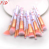 15Pcs Professional Makeup Brush Set Tools Powder Foundation Eyeshadow Lip Eyeliner Blush Make Up Kit Marble Brushes Set