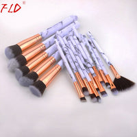 15Pcs Professional Makeup Brush Set Tools Powder Foundation Eyeshadow Lip Eyeliner Blush Make Up Kit Marble Brushes Set