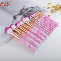 15Pcs Professional Makeup Brush Set Tools Powder Foundation Eyeshadow Lip Eyeliner Blush Make Up Kit Marble Brushes Set