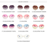 Vintage Rimless Women's Sunglasses Design Lady Sun Glasses Alloy Classic Designer Shades UV400 Eyewear