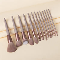 12Pcs Wood Handle Makeup Brushes Professional Foundation Powder Eyeshadow Make Up Brush Set Flannel Bag Brochas De Maquillaje