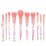 Diamond Makeup Brushes Set Bag Professional Cosmetic Foundation Powder Eyeshadow Blending Blush Concealer Brush Tools