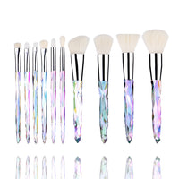 10Pcs Bling Crystal Makeup Brushes Set Cosmetic Powder Foundation Blush Blending Eyeshadow Brush Local Warehouse Fast Ship