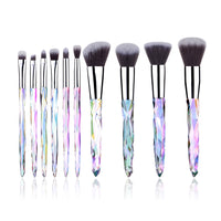 10Pcs Bling Crystal Makeup Brushes Set Cosmetic Powder Foundation Blush Blending Eyeshadow Brush Local Warehouse Fast Ship